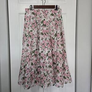 Dauphinette Hitched Cashin Inspired Hitched maxi skirt Pink Floral Coquette